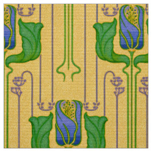 Arts & Crafts Stil Tulpen Blumiges Muster Stoff