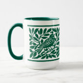 Arts & Crafts-Stil Vogel auf Ast  Tasse (Links)