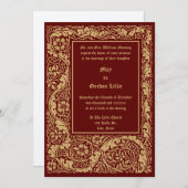 Arts & Crafts Style 1905 Floral Foliage Wedding Einladung (Vorne/Hinten)