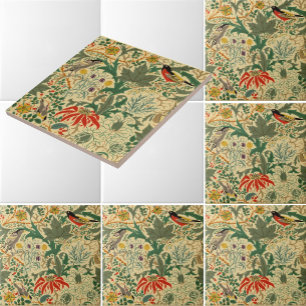 Arts & Crafts Vögel & Blumen Muster von Voysey Fliese