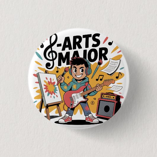 Arts Major Boy - Illustration Einzigartige Schöpfu Button (Vorderseite)