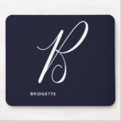 Arts Mit Monogramm Script Letter B Navy Blue Mousepad (Vorne)