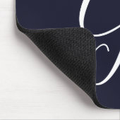 Arts Mit Monogramm Script Letter G Navy Blue Mousepad (Ecke)