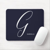 Arts Mit Monogramm Script Letter G Navy Blue Mousepad (Mit Mouse)