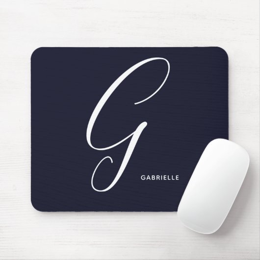 Arts Mit Monogramm Script Letter G Navy Blue Mousepad (Mit Mouse)