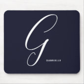 Arts Mit Monogramm Script Letter G Navy Blue Mousepad (Vorne)