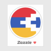 Artsakh Flag Round Sticker (Blatt)