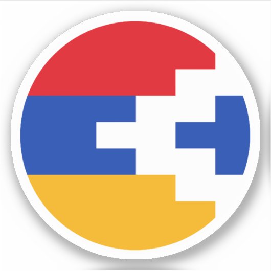 Artsakh Flag Round Sticker (Vorderseite)