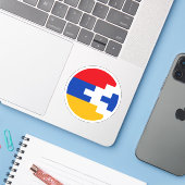 Artsakh Flag Round Sticker (Laptop mit iPhone)