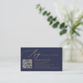 ArtsApp Blue QR Code UAWG Gold Calligraphy Begleitkarte (Stehend Vorderseite)
