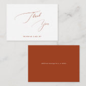 ArtsApp Boho Terracotta Luxe Calligraphy Vielen Da Mitteilungskarte (Vorne/Hinten)