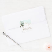 ArtsApp Chic Tropical Paradise Wedding Quadratischer Aufkleber (Umschlag)