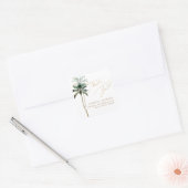 ArtsApp Chic Tropical Paradise Wedding Quadratischer Aufkleber (Umschlag)