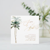 ArtsApp Chic Tropical Paradise Wedding Save The Date (Stehend Vorderseite)