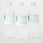 ArtsApp Chic Tropical Paradise Wedding Wasserflaschenetikett (Flaschen)