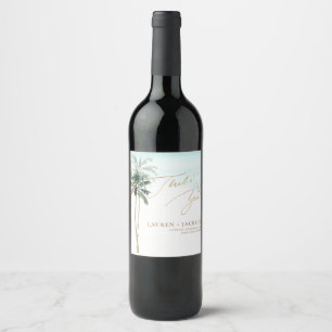 ArtsApp Chic Tropical Paradise Wedding Weinetikett