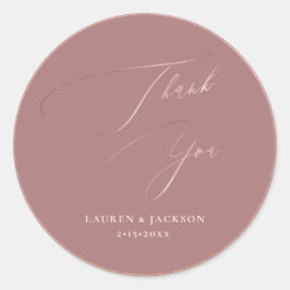 ArtsApp Dusty Rose Gold Vielen Dank für Ihre DIY-F Runder Aufkleber