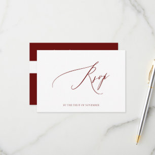 ArtsApp Elegant Burgunderrot RSVP Luxus-Kalligrafi Karte