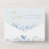 ArtsApp Elegant Dusty Blue Rose Gold Staub All In One Einladung (Rückseite)