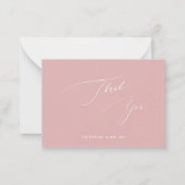 ArtsApp Elegant Dusty Rose Kalligraphie Vielen Dan Mitteilungskarte (Vorderseite)