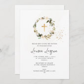 ArtsApp Elegant H2 Alabaster Rose Taufe Einladung (Vorne/Hinten)