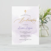 ArtsApp Elegant H2 Lila gewaschte Dedication Einladung (Stehend Vorderseite)