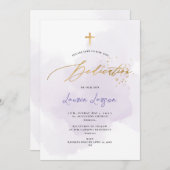 ArtsApp Elegant H2 Lila gewaschte Dedication Einladung (Vorne/Hinten)