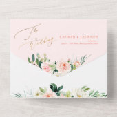 ArtsApp Elegant Rosa Rosen Gold Staub All In One Einladung (Rückseite)