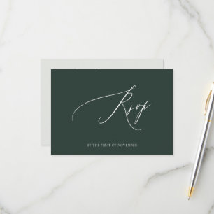 ArtsApp Elegant Üppig Grün RSVP Luxus-Kalligrafie Karte