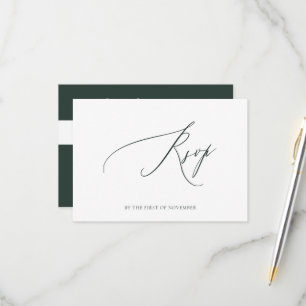 ArtsApp Elegant Üppiges Grün RSVP Luxus-Kalligrafi Karte