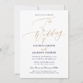 ArtsApp Elegante Imitate Goldkalligrafie Hochzeit Einladung