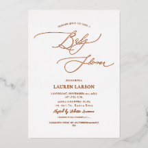 ArtsApp Elegante Rose Gold Calligraphy Baby Shower