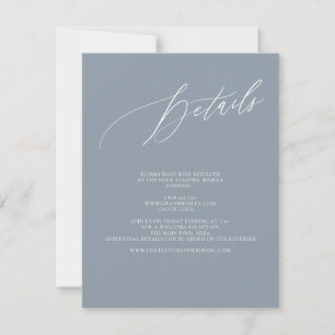 ArtsApp Elegante Staubblaue Details Kalligrafie RSVP Karte