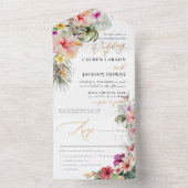 ArtsApp Elegantes tropisches Paradies Imitate Gold All In One Einladung (Innen Boden)