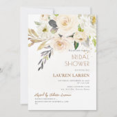 ArtsApp H2 Alabaster Cream Rose Brautparty Einladung (Vorderseite)