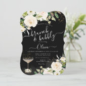 ArtsApp H2 Alabaster Cream Rose Bubbly Einladung (Stehend Vorderseite)