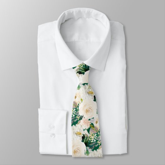 ArtsApp H2 Alabaster Cream Roses Wedding Krawatte (Gebunden)