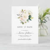 ArtsApp H2 Alabaster-Rose Save the Date Karte (Stehend Vorderseite)