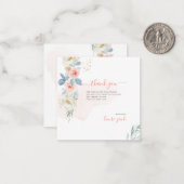 ArtsApp H2 Blush Pink Roses Baby Dusche Vielen Dan Mitteilungskarte (Vorderseite/Rückseite Beispiel)