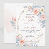 ArtsApp H2 Blush Pink Roses Brautparty Einladung (Vorne/Hinten)