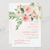 ArtsApp H2 Blush Pink Roses Brautparty Einladung (Vorne/Hinten)