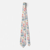 ArtsApp H2 Blush Pink Roses Dusty Blue Krawatte (Vorderseite)