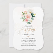 ArtsApp H2 Blush Pink Roses Wedding Einladung (Vorderseite)