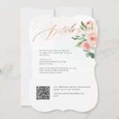 ArtsApp H2 Blush Pink Roses Wedding Einladung (Rückseite)