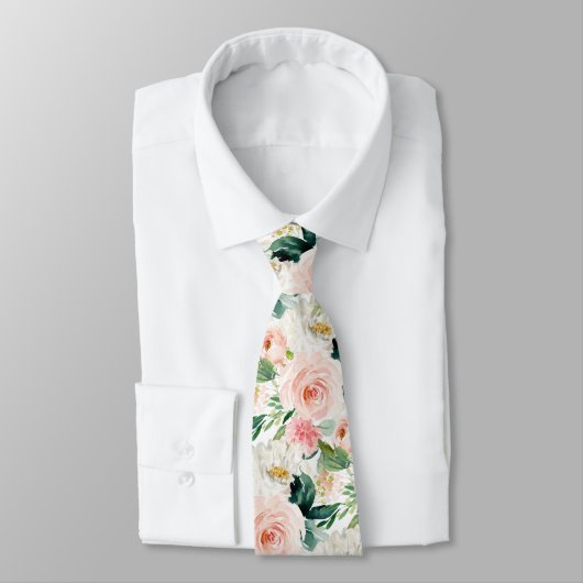 ArtsApp H2 Blush Pink Roses Wedding Krawatte (Gebunden)