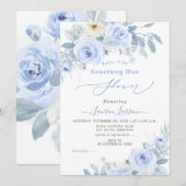 ArtsApp H2 Dusty Blue Rose Brautparty Einladung (Vorne/Hinten)