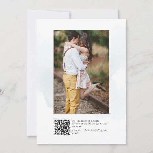 ArtsApp H2 Dusty Blue Rose Save the Date Karte (Rückseite)