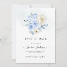 ArtsApp H2 Dusty Blue Rose Save the Date Karte