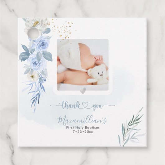 ArtsApp H2 Dusty Blue Rose Vielen Dank Geschenkanhänger (Vorderseite)