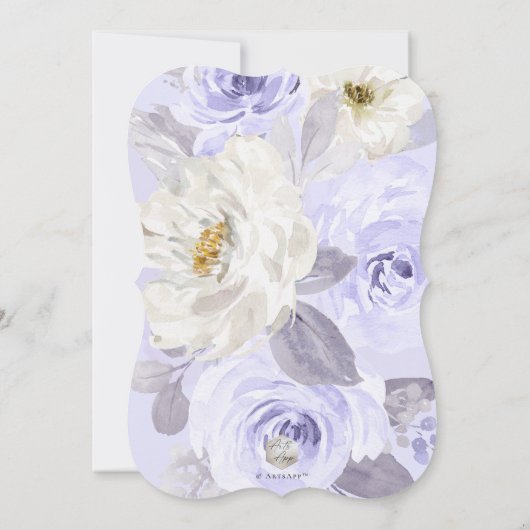 ArtsApp H2 Dusty Lila Rose Bubbly Einladung (Rückseite)